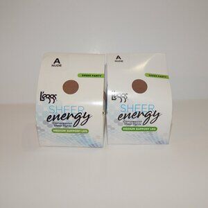 2 -A - L'eggs Nude Sheer Energy Stockings Leggs Sheer Panty Pantyhose 97783